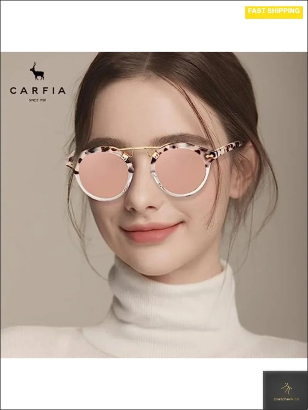 Polarized Acetate Round Sunglasses UV Protection Womens